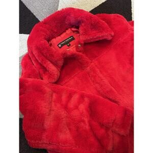NEW! Women's‎ URBAN REPUBLIC Faux Fur Jacket Coat, Size S - Burgundy